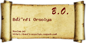 Bánfi Orsolya névjegykártya
